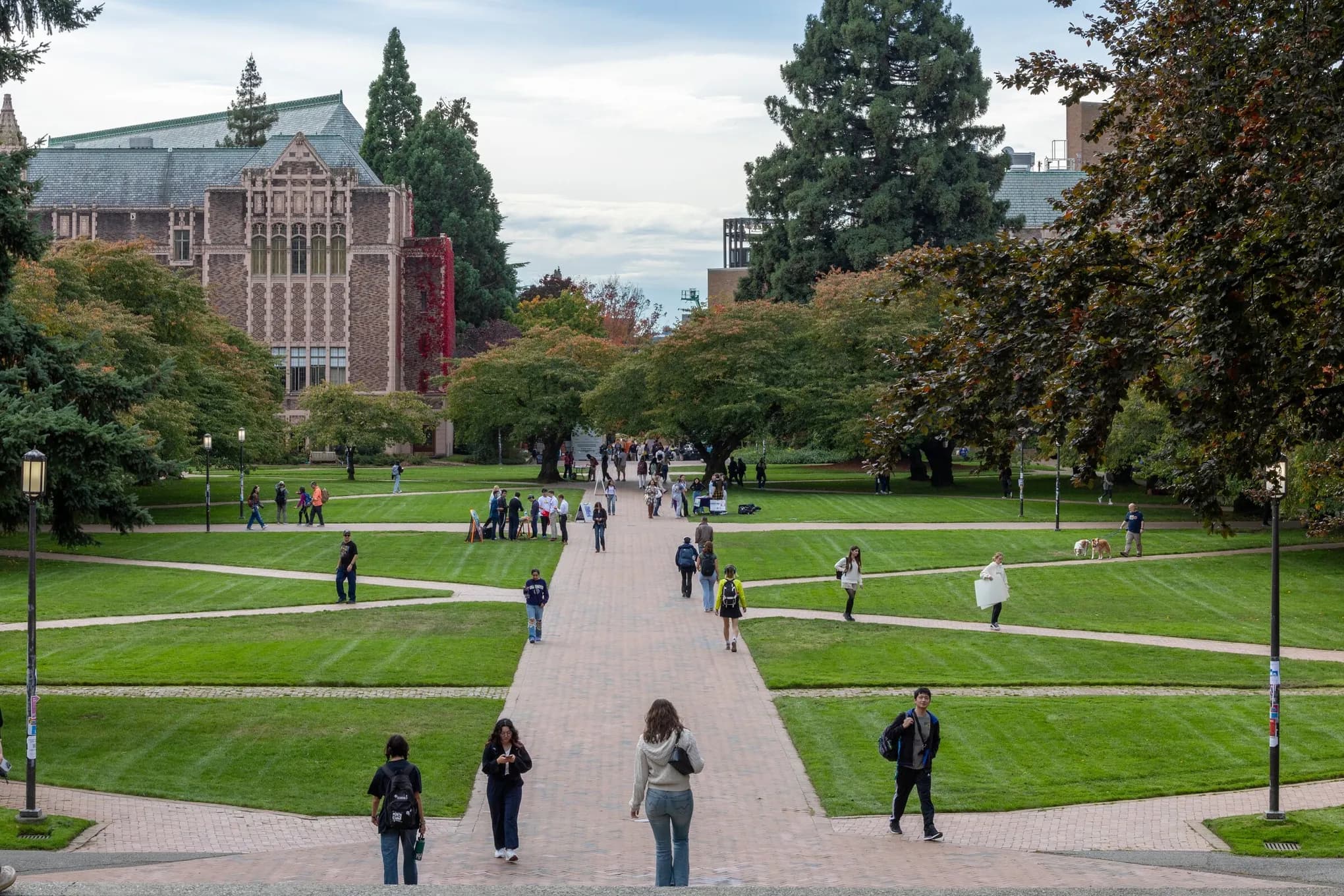 Students walking on UW campus
